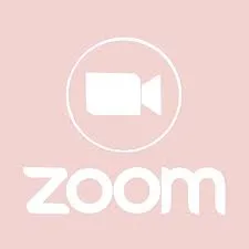 A pink background with the word zoom in front of it.